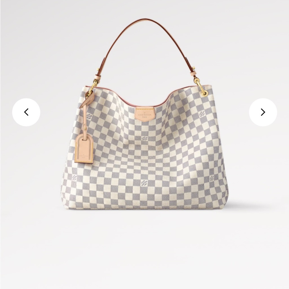 100% Louis Vuitton Graceful PM Shoulder Bag Damier Azur